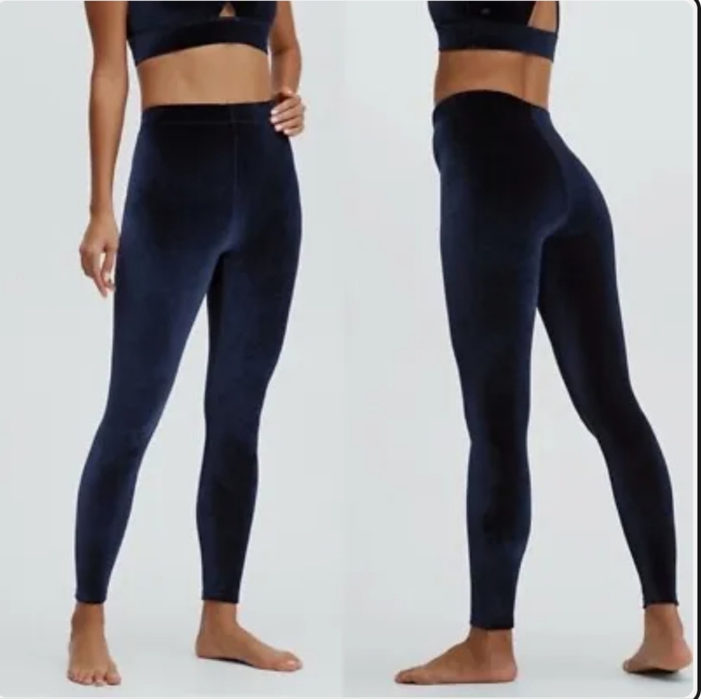 NEW! Fabletics Emma Velour Legging Navy Blue XXS